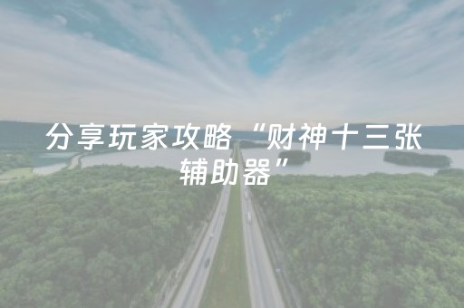 分享玩家攻略“财神十三张辅助器”（怎么能得到好牌)