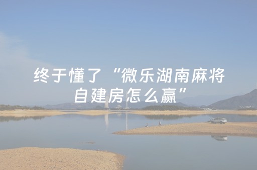 终于懂了“微乐湖南麻将自建房怎么赢”（胜率到哪调)