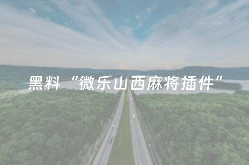 黑料“微乐山西麻将插件”（如何让系统发好牌)