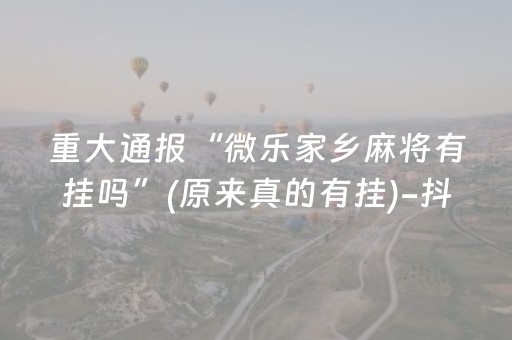 重大通报“微乐家乡麻将有挂吗”(原来真的有挂)-抖音