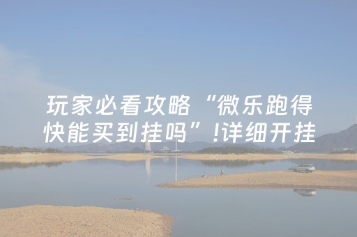 玩家必看攻略“微乐跑得快能买到挂吗”!详细开挂教程-抖音