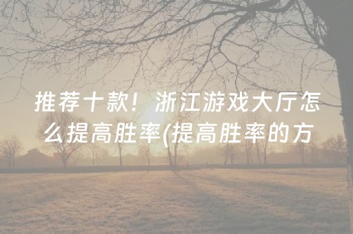 推荐十款！浙江游戏大厅怎么提高胜率(提高胜率的方法)