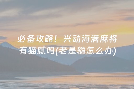必备攻略！兴动海满麻将有猫腻吗(老是输怎么办)