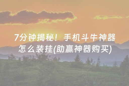 7分钟揭秘！手机斗牛神器怎么装挂(助赢神器购买)