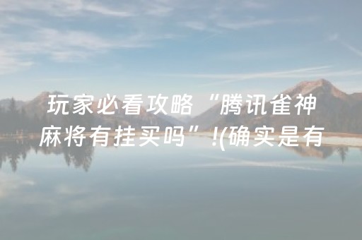 玩家必看攻略“腾讯雀神麻将有挂买吗”!(确实是有挂)-抖音