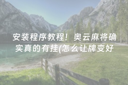 安装程序教程！奥云麻将确实真的有挂(怎么让牌变好)