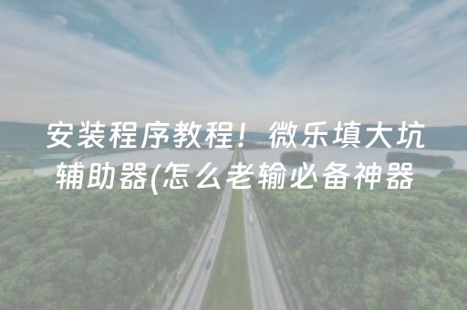 安装程序教程！微乐填大坑辅助器(怎么老输必备神器)