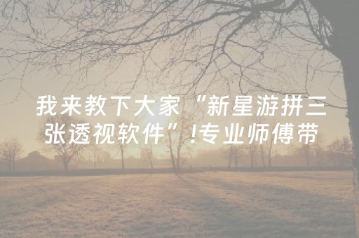 我来教下大家“新星游拼三张透视软件”!专业师傅带你一起了解（详细教程）-抖音