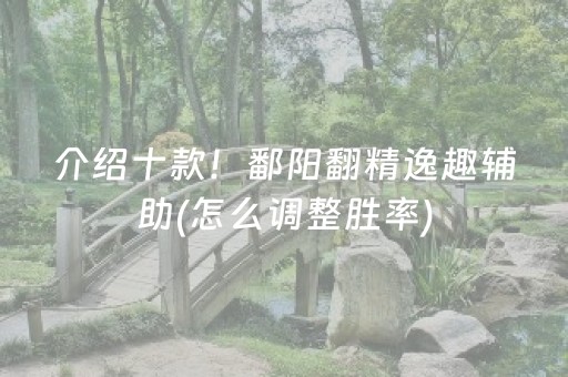 介绍十款！鄱阳翻精逸趣辅助(怎么调整胜率)