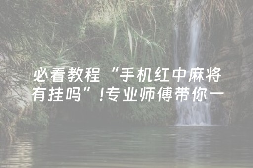 必看教程“手机红中麻将有挂吗”!专业师傅带你一起了解（详细教程）-抖音