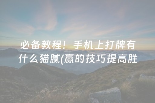 必备教程！手机上打牌有什么猫腻(赢的技巧提高胜率)