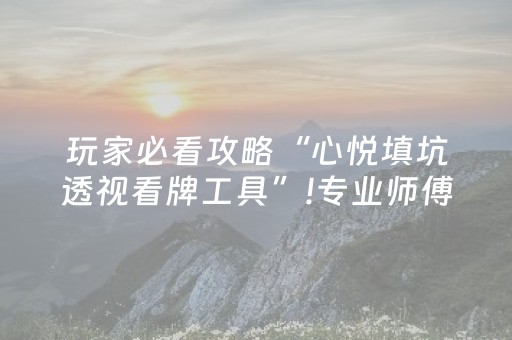 玩家必看攻略“心悦填坑透视看牌工具”!专业师傅带你一起了解（详细教程）-抖音