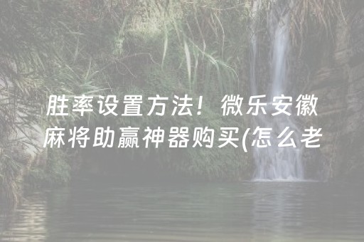 胜率设置方法！微乐安徽麻将助赢神器购买(怎么老是输)