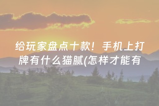 给玩家盘点十款！手机上打牌有什么猫腻(怎样才能有好牌)