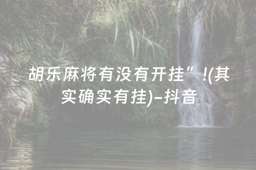 胡乐麻将有没有开挂”!(其实确实有挂)-抖音