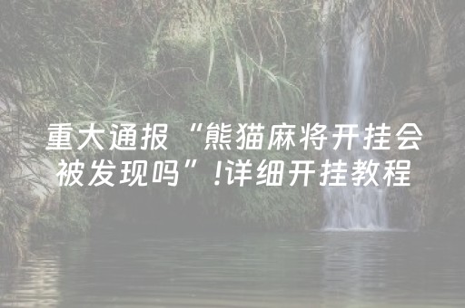 重大通报“熊猫麻将开挂会被发现吗”!详细开挂教程-抖音