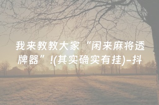 我来教教大家“闲来麻将透牌器”!(其实确实有挂)-抖音