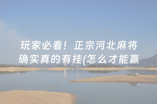 玩家必看！正宗河北麻将确实真的有挂(怎么才能赢得多)