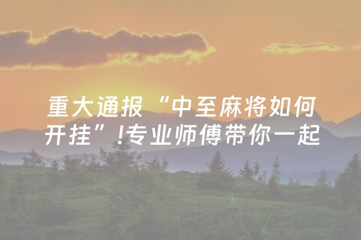 重大通报“中至麻将如何开挂”!专业师傅带你一起了解（详细教程）-抖音