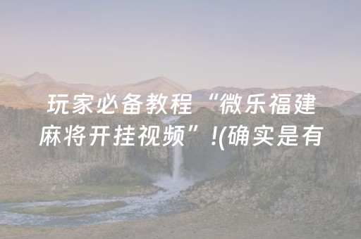 玩家必备教程“微乐福建麻将开挂视频”!(确实是有挂)-抖音