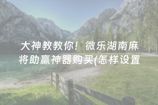 大神教教你！微乐湖南麻将助赢神器购买(怎样设置好牌)