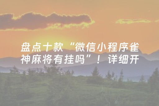 盘点十款“微信小程序雀神麻将有挂吗”！详细开挂教程（确实真的有挂)-抖音