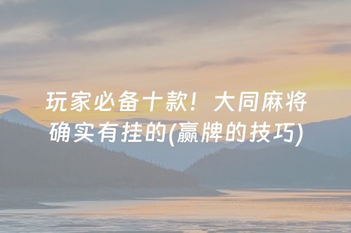 玩家必备十款！大同麻将确实有挂的(赢牌的技巧)