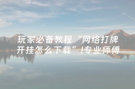 玩家必备教程“网络打牌开挂怎么下载”!专业师傅带你一起了解（详细教程）-抖音