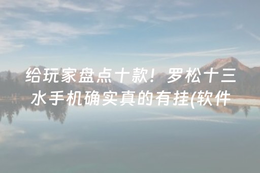 给玩家盘点十款！罗松十三水手机确实真的有挂(软件怎么打赢)