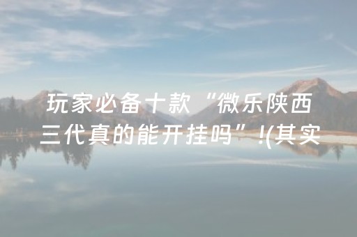 玩家必备十款“微乐陕西三代真的能开挂吗”!(其实确实有挂)-抖音