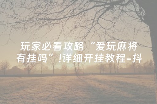 玩家必看攻略“爱玩麻将有挂吗”!详细开挂教程-抖音