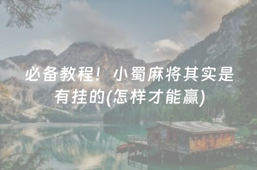 必备教程！小蜀麻将其实是有挂的(怎样才能赢)