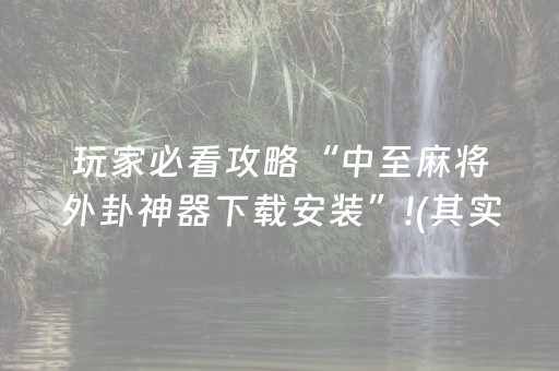 玩家必看攻略“中至麻将外卦神器下载安装”!(其实确实有挂)-抖音