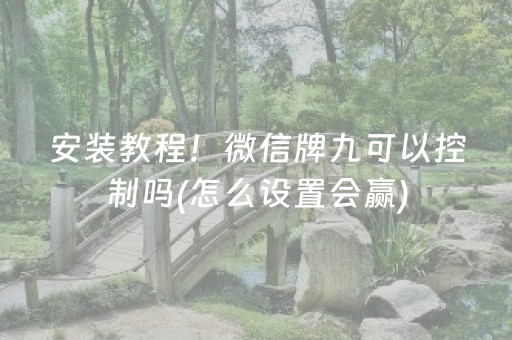 安装教程！微信牌九可以控制吗(怎么设置会赢)