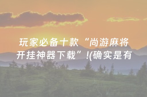玩家必备十款“尚游麻将开挂神器下载”!(确实是有挂)-抖音