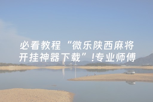 必看教程“微乐陕西麻将开挂神器下载”!专业师傅带你一起了解（详细教程）-抖音