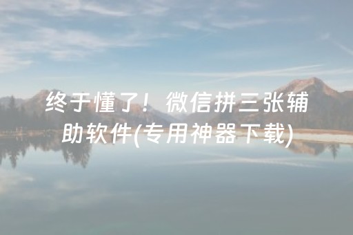 终于懂了！微信拼三张辅助软件(专用神器下载)