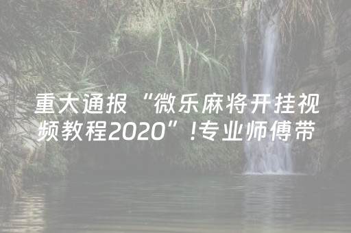重大通报“微乐麻将开挂视频教程2020”!专业师傅带你一起了解（详细教程）-抖音