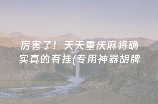 厉害了！天天重庆麻将确实真的有挂(专用神器胡牌技巧)