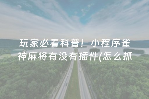 玩家必看科普！小程序雀神麻将有没有插件(怎么抓到好牌)