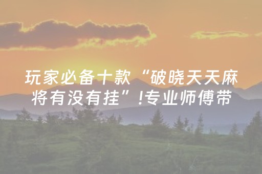教程辅助“微乐内蒙麻将输赢规律（助赢神器通用版）