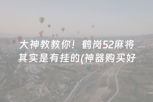 大神教教你！鹤岗52麻将其实是有挂的(神器购买好牌规律)