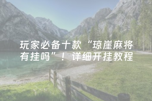 玩家必备十款“琼崖麻将有挂吗”！详细开挂教程（确实真的有挂)-抖音