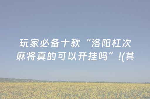 玩家必备十款“洛阳杠次麻将真的可以开挂吗”!(其实确实有挂)-抖音