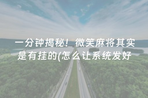 一分钟揭秘！微笑麻将其实是有挂的(怎么让系统发好牌)
