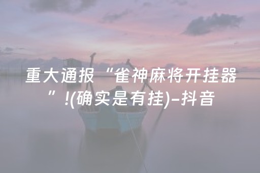 重大通报“雀神麻将开挂器”!(确实是有挂)-抖音