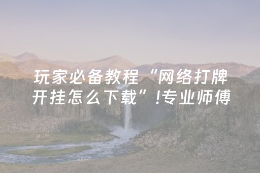 玩家必备教程“网络打牌开挂怎么下载”!专业师傅带你一起了解（详细教程）-抖音