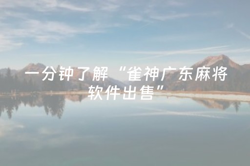 一分钟了解“雀神广东麻将软件出售”（装挂怎么安装)
