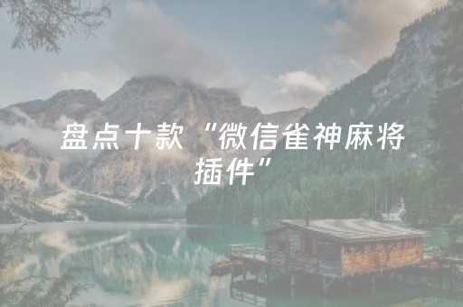 盘点十款“微信雀神麻将插件”（如何让系统发好牌)