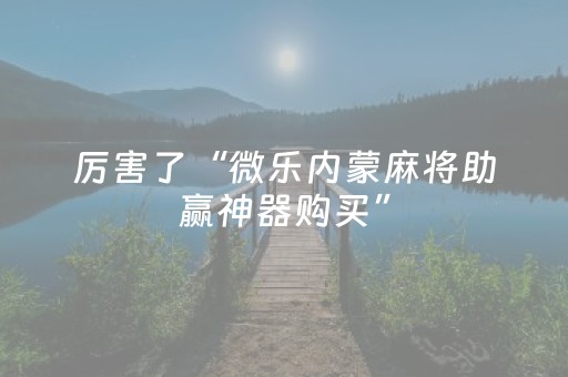 玩家必看攻略“普通麻将机助赢神器（专用辅牌神器免安装）